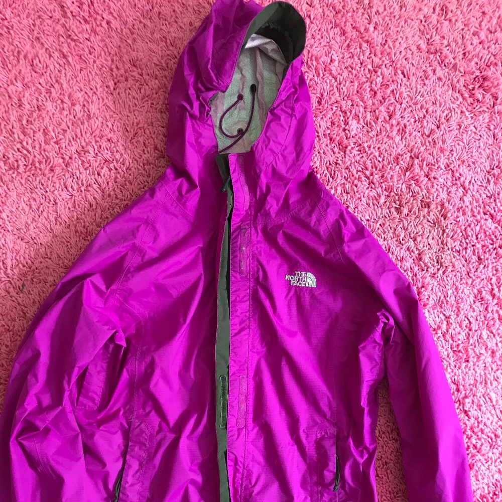 North Face magenta rain jacket